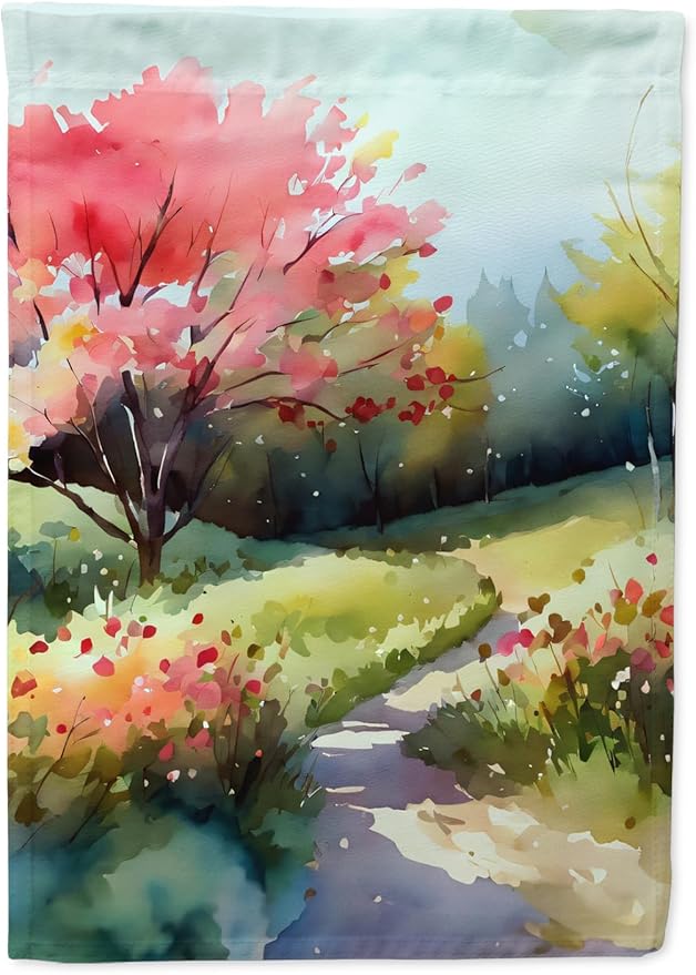 Caroline's Treasures North Carolina Dogwoods in Watercolor Garden Flag Mailbox Flag Decorative Yard Flag Banner Outside Patio Artwork Yard Flower Beds, Garden Size, Multicolor