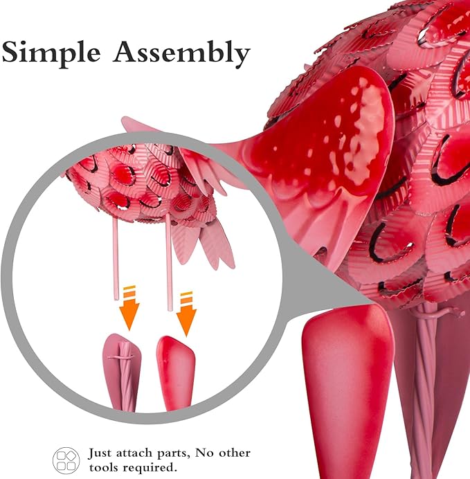 2Pcs Flamingo Garden Statues Metal Pink Flamingos Sculptures for Outdoor Backyard Decor Patio Lawn Porch Yard Decoration (Pink)