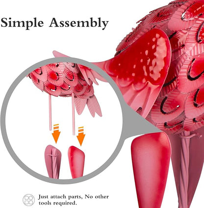 2Pcs Flamingo Garden Statues Metal Pink Flamingos Sculptures for Outdoor Backyard Decor Patio Lawn Porch Yard Decoration (Pink)