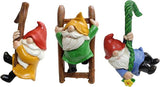 Set of 3 Cartoon Dwarf Pot Hangers - Climbing Ladder Figurines, Garden Patio Balcony Wall Decor, Hanging Ornaments for Flower Pot Edges, Perfect Festive & Special Occasion Gift