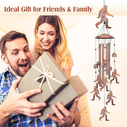 Bigfoot Wind Chimes Outdoor Big Foot Sasquatch Gifts for Men Women Mom Dad Birthday Unique Gardening Gifts Metal WindChimes for Outside/Indoors, Lawn, Patio, Home, Yard Decor, Garden Decorations