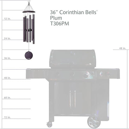 Corinthian Bells by Wind River - 36 inch Plum Wind Chime for Patio, Backyard, Garden, and Outdoor Decor (Aluminum Chime) Made in The USA