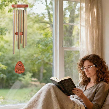 Aunt Gifts Wind Chimes - Metal Windchimes with Card Indoor Outdoor Hanging Decor for Garden Patio Yard Balcony Backyard Appreciation Christmas New Year Birthday Gift for Aunts from Niece