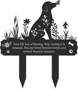 Rngmsi Grave Markers for Cemetery for Dog, Metal Grave Markers Yard Memorial Pet Dog, Garden Stake Decorations for Cemetery for Loss of Pet Outdoors Decor (12 X 14.5 Inches)