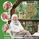 Personalized Wind Chimes, 36inch Custom Sympathy Words for Loss of Loved Dad/Mom, Daisy Memorial Gifts Keepsake, Decorative Wind Chime Outdoor Decor (Produced in USA)