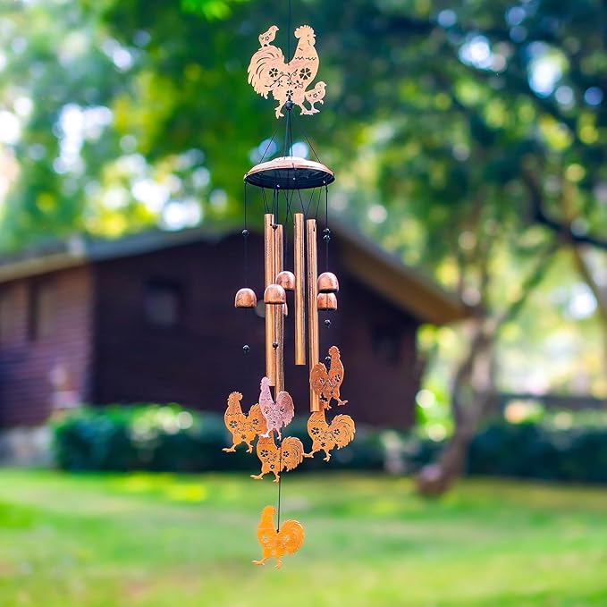 Chicken Wind Chimes for Outside,Chicken Gifts for Women Men/Memorial/Birthday/Rooster Lovers Gifts Metal windchimes Outdoors/Indoors,Garden Decor,Patio,Home,Porch,Yard Decorations
