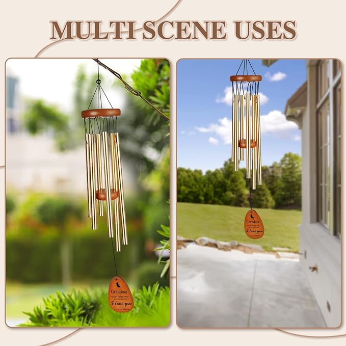 Gifts for Grandma, Grandma Gift Wind Chime, Grandma Birthday Gifts from Grandchildren, Mothers Day Thanksgiving for Grandma, Nana