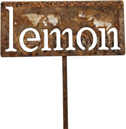 Classic Metal Garden Markers 19 Inches Tall (lemon, Naturally Rusted)