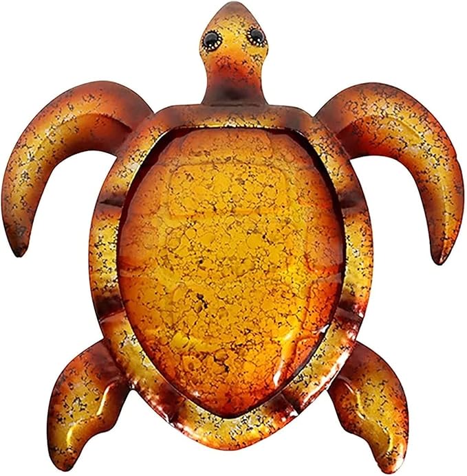 Sculpture Tabletop Metal Turtle Wall Decor Bathroom Glass Art Iron Sculpture Outdoor Blue Hanging Bedroom Patio Porch Or Fence