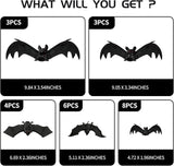 MGparty Halloween Hanging Bats 24 Pcs Realistic Scary Rubber Bats for Halloween Outdoor Indoor Yard Home Window Door Wall Decorations Halloween Party Decorations with 5 Size