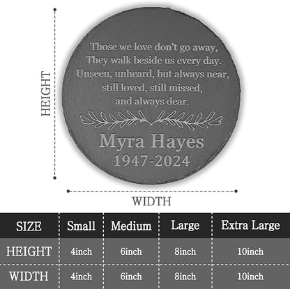Memorial Garden Stone, Memorial Stone, Personalized Memorial Gifts, Sympathy Gifts for Loss of Loved One, Bereavement Gifts for Loss of Father Mother - Those We Love Don't Go Away - Round