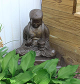 Emsco Group 92220 Lightweight Meditating Buddha Garden Statue, 24", Bronze
