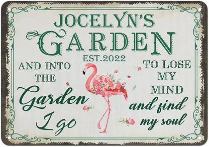 Customize Metal Signs with Name Garden Sign Personalized Waterproof Vintage Decorative Metal Print for Wall Decor Home Garden Ideas Gifts Made in USA
