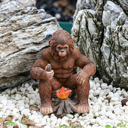 Bigfoot Statue Bigfoot Monster Fire Resin Figures 6.1 Inches, Sasquatch Gifts. Sasquatch Decor Indoor/Outdoor. Garden Decor Father's Day and Festival Gifts
