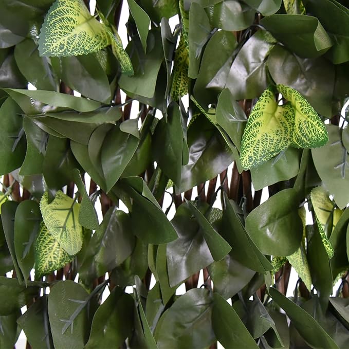 Expandable Fence Privacy Screen for Balcony Patio Outdoor,Decorative Faux Ivy Fencing Panel,Artificial Hedges (Single Sided Leaves