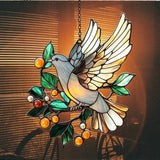 Peace Lover Dove Acrylic Suncatcher Stained Glass Effect Window Car Hanging Christmas Ornament Indoor Outdoor Decor Garden Sun Catcher Panel for Acrylic Suncatcher Lover for Women Mom Grandma