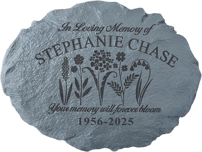 Let's Make Memories Personalized in Memory Sympathy Garden Stone - Memorial Marker – Condolences