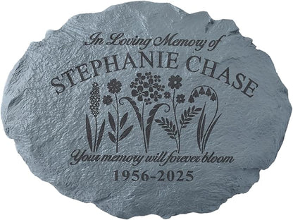 Let's Make Memories Personalized in Memory Sympathy Garden Stone - Memorial Marker – Condolences