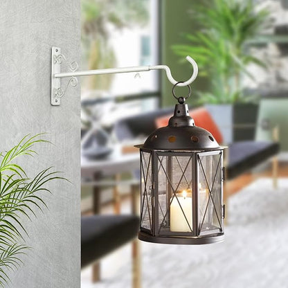 BOLITE 18023 Bird Feeder Hanger(16 to 24 Inch), Adjustable Hanging Plant Bracket, Plant Hangers for Hanging Bird Feeders, Planters, Lanterns, Wind Chimes, String Lights, 2 Pack, White