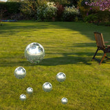 Kesywale Decorative Gazing Ball Set, 7PCS 50-150 mm Gazing Globe Mirror Ball Garden Spheres Centerpiece Balls for Home Outdoor Decor Ornament (Silver)