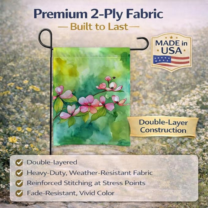 Caroline's Treasures Virginia American Dogwood in Watercolor Garden Flag Mailbox Flag Decorative Yard Flag Banner Outside Patio Artwork Yard Flower Beds, Garden Size, Multicolor