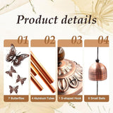 Ukulork Wind Chimes Outdoor Clearance, Butterflies Aluminum Tube Windchime with S Hook,Patio Garden Decor, Housewarming Gift.