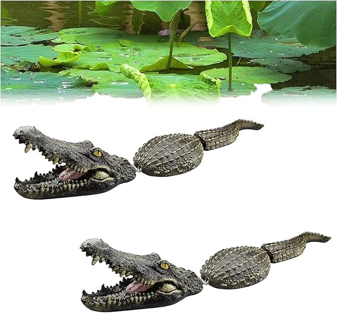Garden Statues Floating Alligator Decoy for Pool Pond Floating Alligator Decoy Fake Gator Deterrent Outdoor Crocodile for Water Features Yard Ornaments Decor