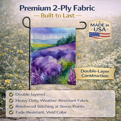 Caroline's Treasures New Hampshire Purple Lilac in Watercolor Garden Flag Mailbox Flag Decorative Yard Flag Banner Outside Patio Artwork Yard Flower Beds, Garden Size, Multicolor