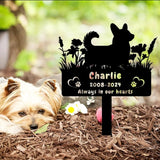 Personalized Corgi Dog Memorial Grave Marker,Custom Flora Dog Memorial Garden Stake,Dog Memorial Plaque Burial Stake Engraved Sign,Dog Sympathy Grave Stake,Dog Memorial Statue Headstone