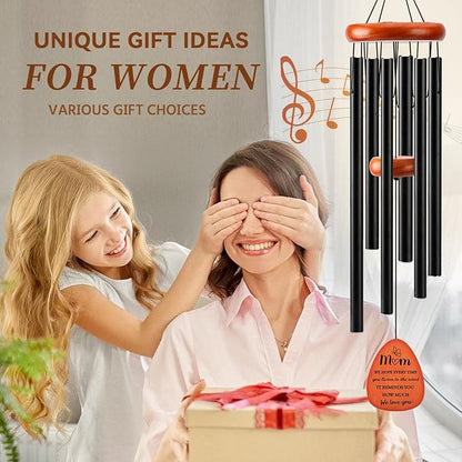 Wind Chimes Birthday Gifts for Mom from Daughter Son, Mama Gifts, Mothers Day Gifts for Mom from Daughter Son, 32" Black