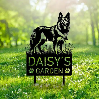 Custom Belgian Tervuren Dog Metal Memorial Garden Stake Personalized Pet Grave Marker Name Sign Remembrance Stake Decor Sympathy Dog Loss,Outdoor Statues for Yard Garden Lawn Patio Pathway Grave.