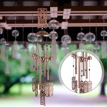 VioraWhite Tiki Wind Chimes Outdoor Decoration for Women Men Mom Wife Grandma Tiki Gifts Memorial Metal Wind Chimes for Outside Indoors, Lawn, Patio, Home, Porch, Yard Decor, Garden Decor