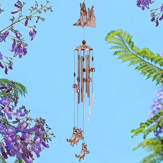 German Shepherd Wind Chimes for Outside - Metal Windchimes Outdoors, Dog Gifts for Women/Men, Memorial/Birthday/Housewarming/Festival Gifts, Chimes for Garden Decor Patio Yard Outdoors