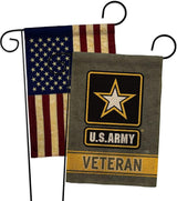 US Army Veteran Burlap Garden Flag - Pack Armed Forces Rangers United State American Military Retire Official USA Vintage Applique - House Banner Small Yard Gift Double-Sided Made in 13 X 18.5