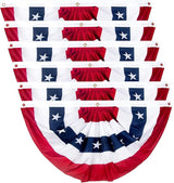 2 x 4 Ft American Bunting Flags Outdoor,US Flag Bunting for Outside, Patriotic Half Fan Bunting Flag Indoor Outdoor for 4th of July Independence Day Memorial Day (Set of 6)
