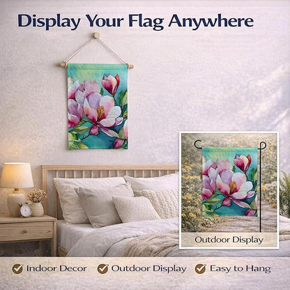Caroline's Treasures Louisiana Magnolias in Watercolor Garden Flag Mailbox Flag Decorative Yard Flag Banner Outside Patio Artwork Yard Flower Beds, Garden Size, Multicolor