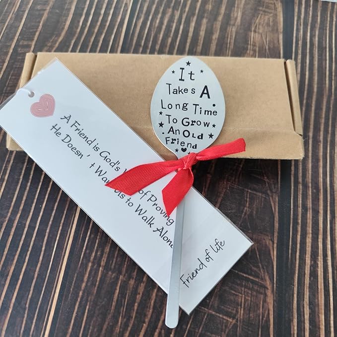 Garden Marker Friendship Gifts Label Stake, Creative Plant Marker Spoon Tag, Metal Garden Decorative Sign, Perfect Birthday Gardening Gifts for Friends