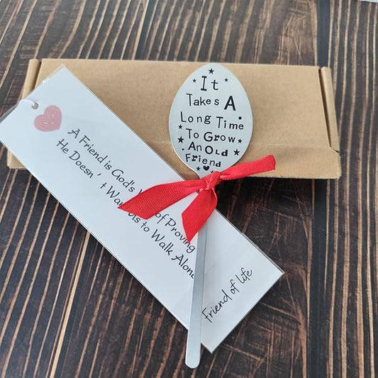 Garden Marker Friendship Gifts Label Stake, Creative Plant Marker Spoon Tag, Metal Garden Decorative Sign, Perfect Birthday Gardening Gifts for Friends