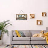 Dog Wall Decor Room Love Is a Four Legged Word Pet Paw Sign Dog Vintage Metal Hanging Decorative Signs Plaque Wall Decorative for Christmas Pet Lover Gifts Thanksgiving(12 x 6 Inch)