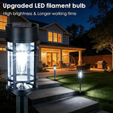 Mancra Solar Pathway Lights Outdoor, 8 Pack Metal Glass Solar Lights Outdoor Waterproof Auto On/Off Landscape Path Lighting Garden Decor for Yard Walkway Driveway, Cool White