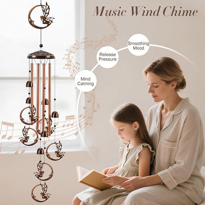 Fairy Wind Chimes for Outside, Metal Wind Chimes Outdoor with 4 Aluminum Tubes Metal Windchimes with S Hook Memorial Windchimes Hanging Garden Decor for Home, Patio, Birthday Gifts Memorial Gift