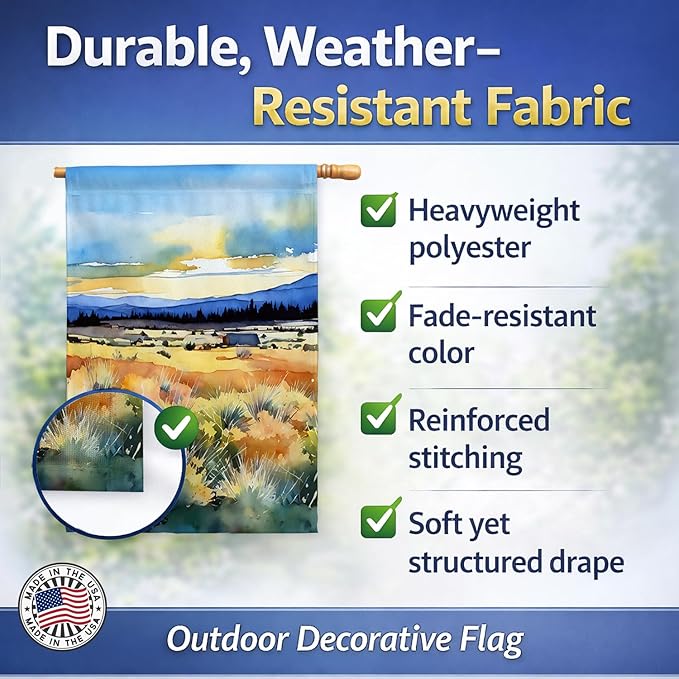 Caroline's Treasures Nevada Sagebrush in Watercolor House Flag Large Porch Sleeve Pole Decorative Outside Yard Banner Artwork Wall Hanging, Polyester, House Size, Multicolor