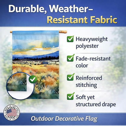 Caroline's Treasures Nevada Sagebrush in Watercolor House Flag Large Porch Sleeve Pole Decorative Outside Yard Banner Artwork Wall Hanging, Polyester, House Size, Multicolor