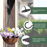Ceiling Hooks for Hanging Plants, Metal Plant Hooks Wall Mount Hangers for Hanging Plants, Bird Feeders, Wind Chimes, Lanterns, Planters - Outdoor Decoration Hooks (3 Pack) (Black)