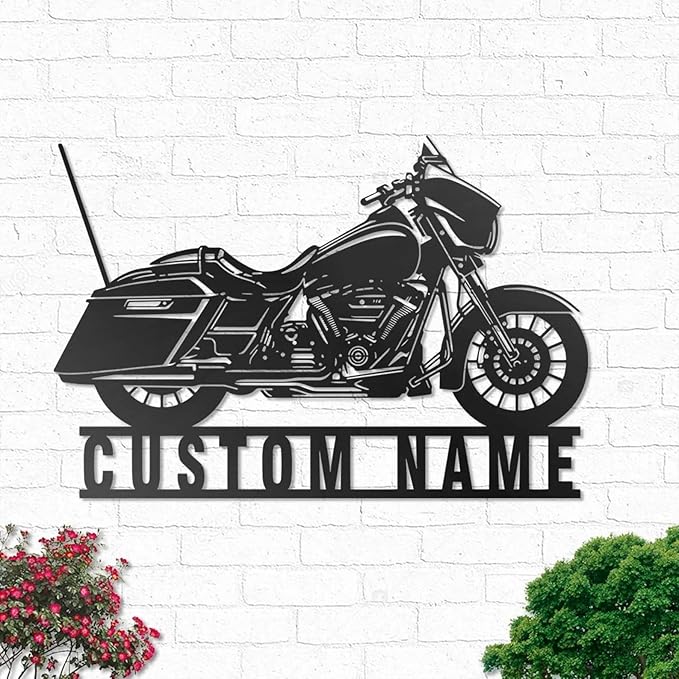 Custom Motorcycle Metal Wall Art, Personalized Motorcycle Garage Name Sign, Customized Family Name Wall Decor, Rustic Home Décor/Gift-315