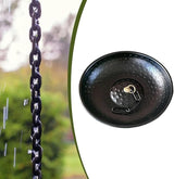 MYCENSE Hand Hammered Rain Chain Anchoring Basin, Sturdy Metal Decorative Downspout, Powder Coated Spill Bowl for Outdoor Garden Feature Display