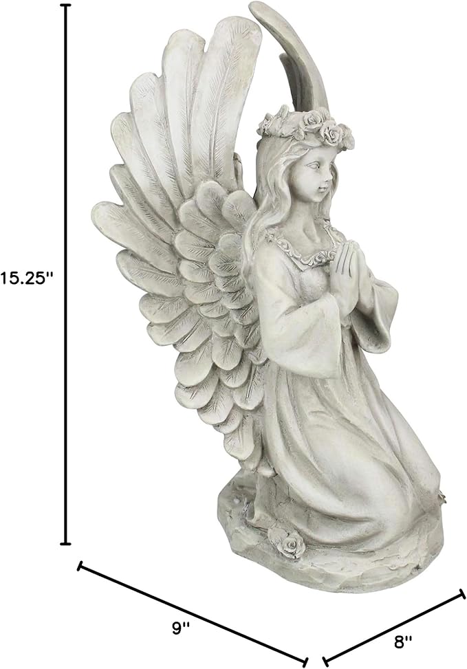 Northlight 15.25" Angel Kneeling in Prayer Outdoor Garden Statue