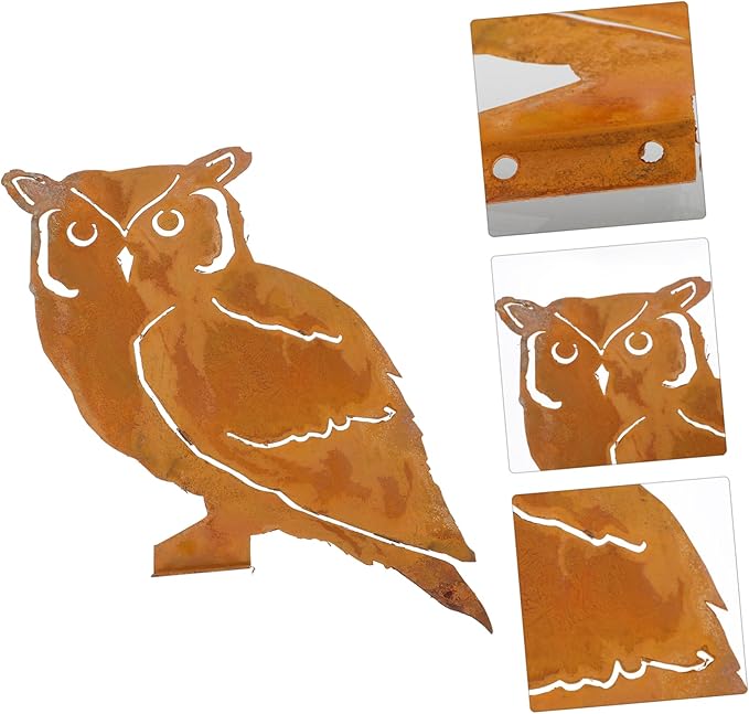1Pc Owl Shaped Iron Garden Stake Decor Durable Outdoor Statue for Vibrant Courtyard Unique Owl Brighten Up Your Garden for Decor and Garden Art