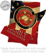 US Marine Family Honor Burlap Garden Flag - Armed Forces Corps USMC Semper Fi United State American Military Veteran Retire Official - House Banner Small Yard Gift Double-Sided 13 X 18.5