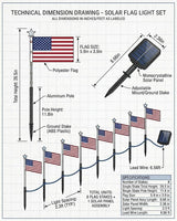 8 Solar American Flag Pathway Lights - Red, White & Blue Yard Glow for 250th Independence Celebration Us, Outdoor Garden Patriotic Decorations Set with Stake for 4th of July Party(8-Pieces)